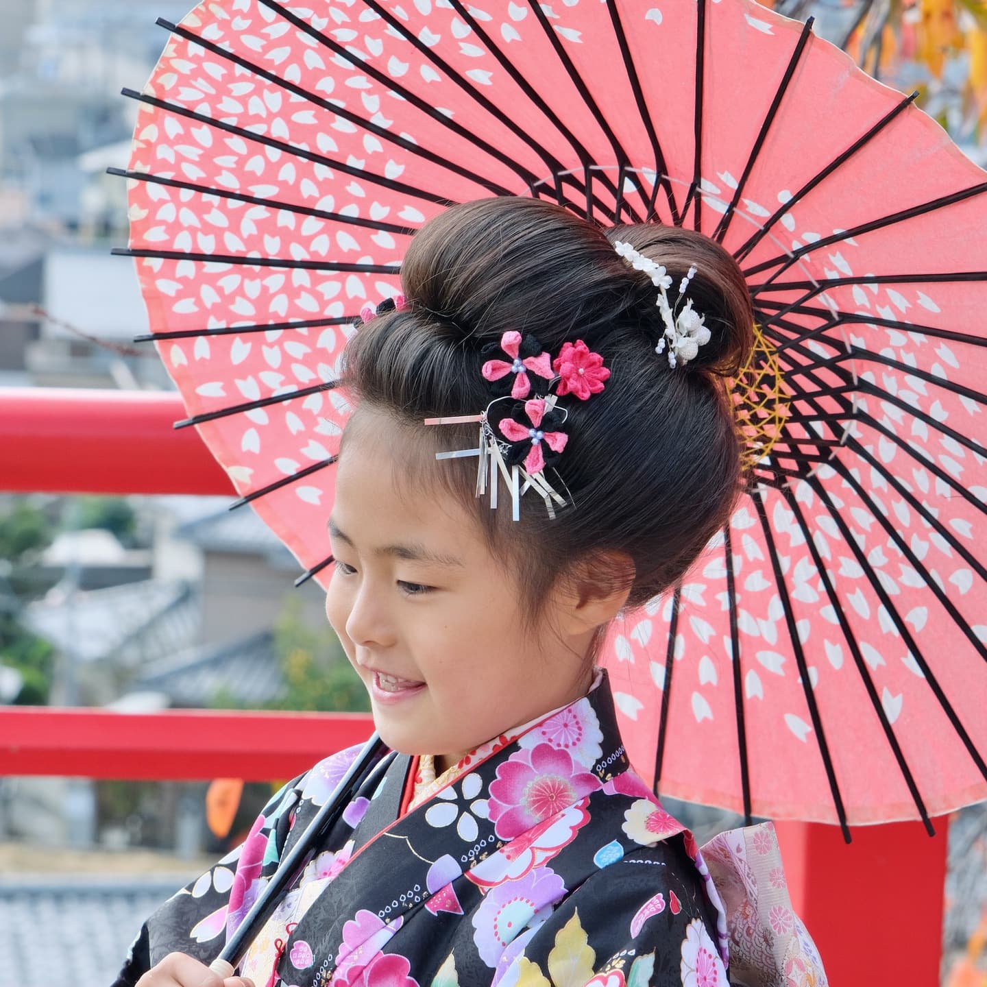 中山寺で七五三参りをした写真