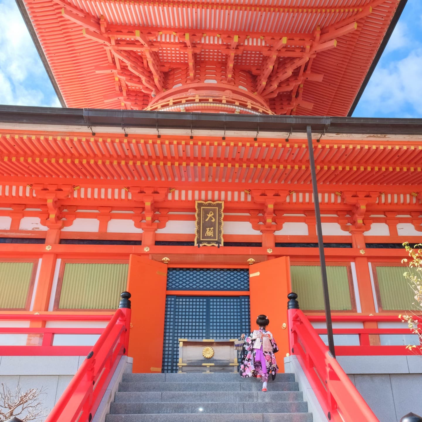 中山寺で七五三参りをした写真