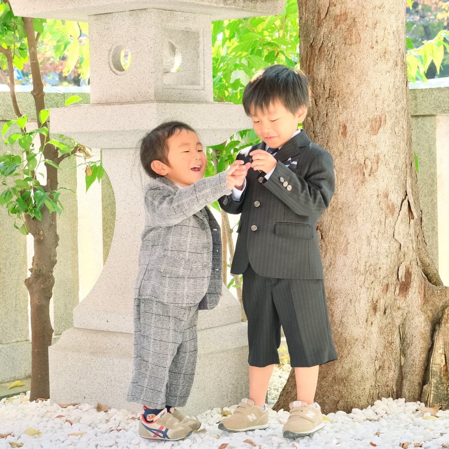 神戸の生田神社で七五三参りをした写真