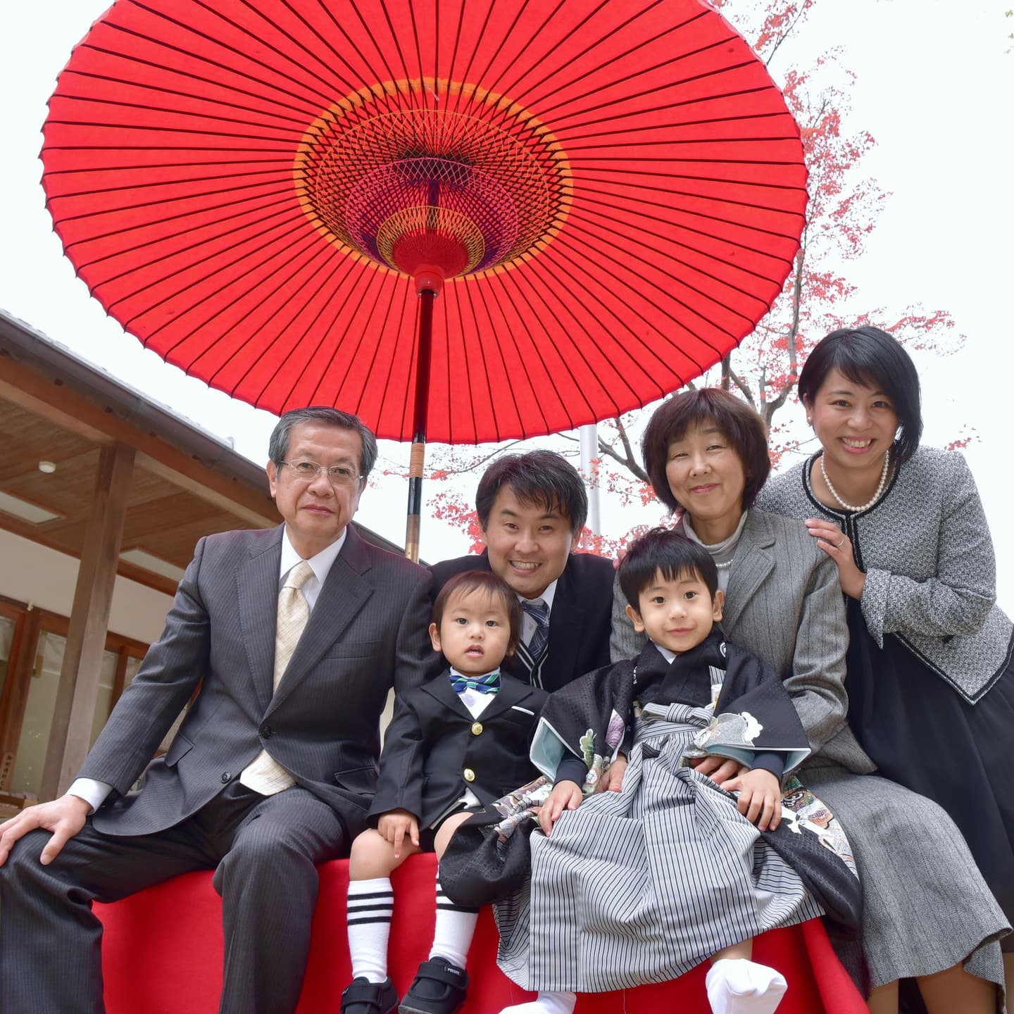 芦屋神社で七五三参りをした写真