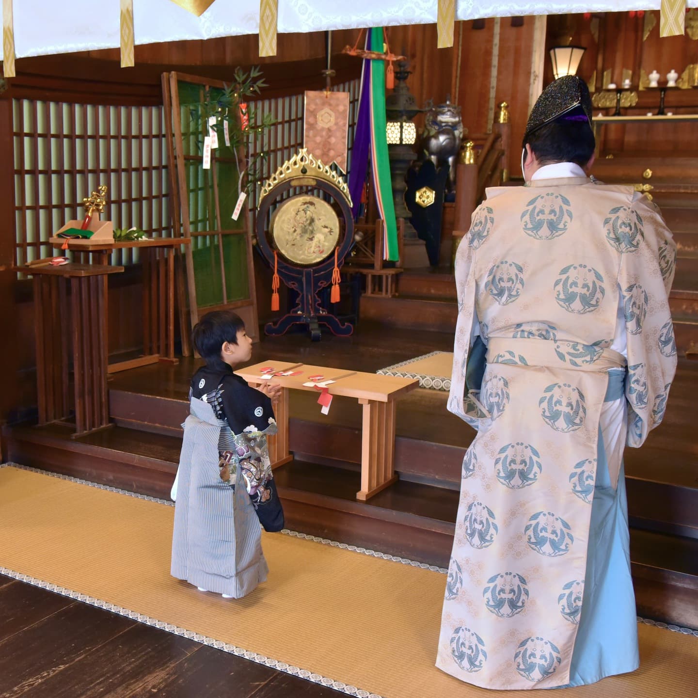 芦屋神社で七五三参りをした写真