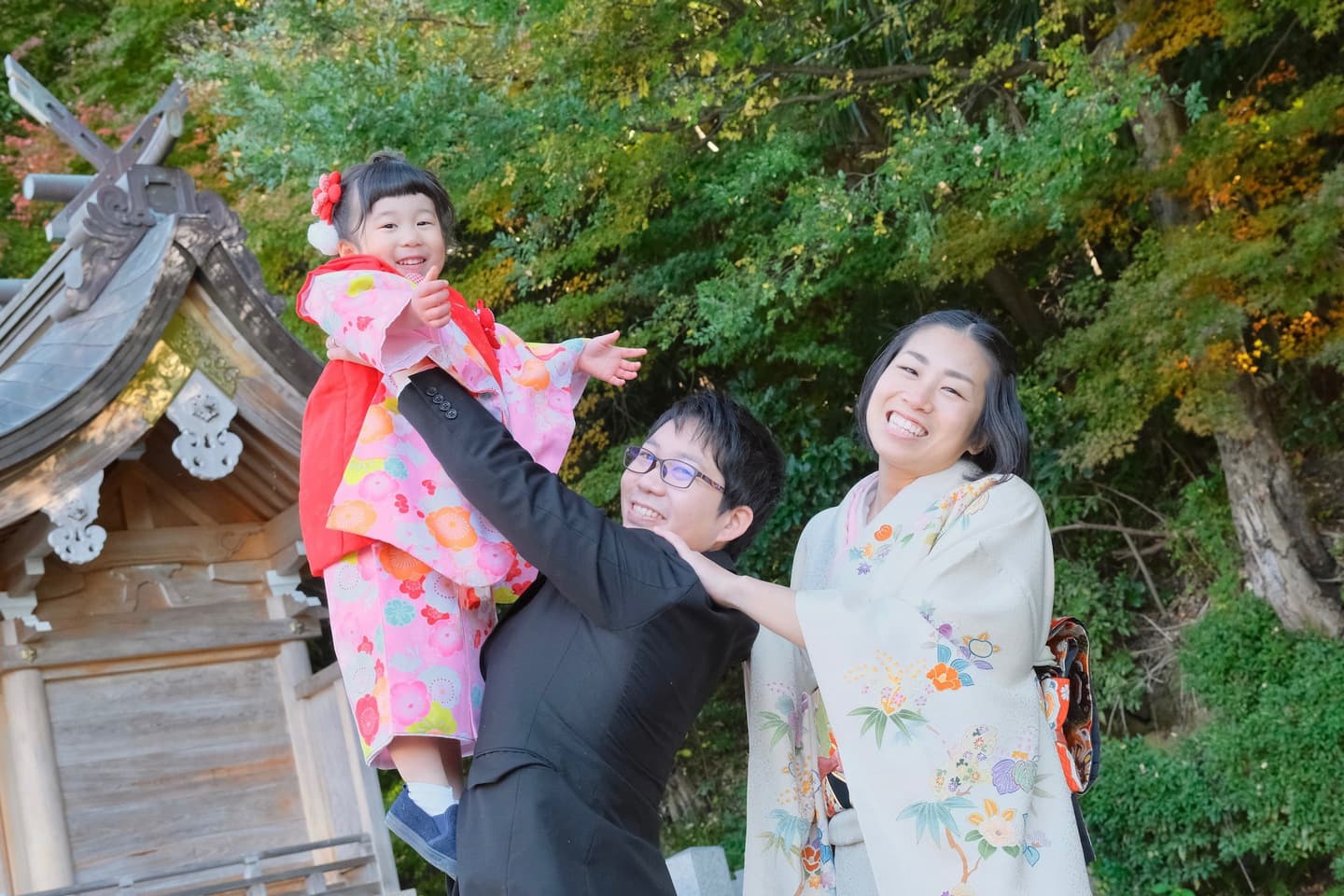 四條畷神社での七五三写真