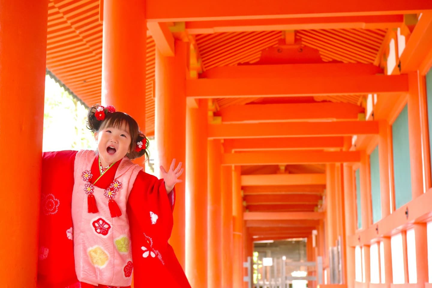 神社での七五三の写真
