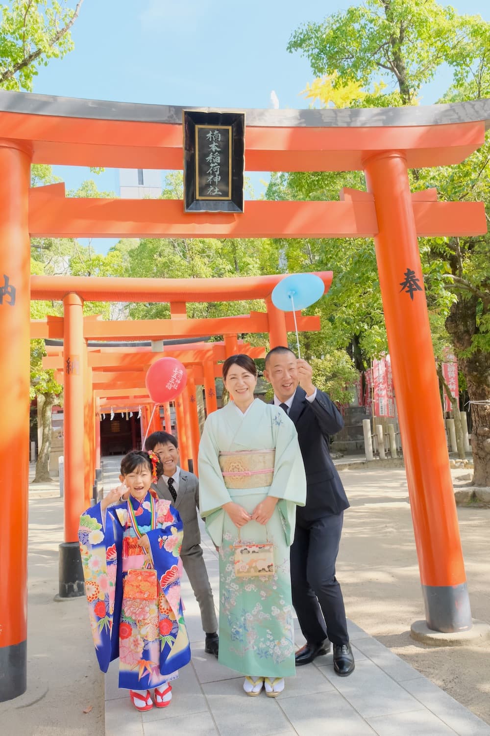 神社での七五三の写真