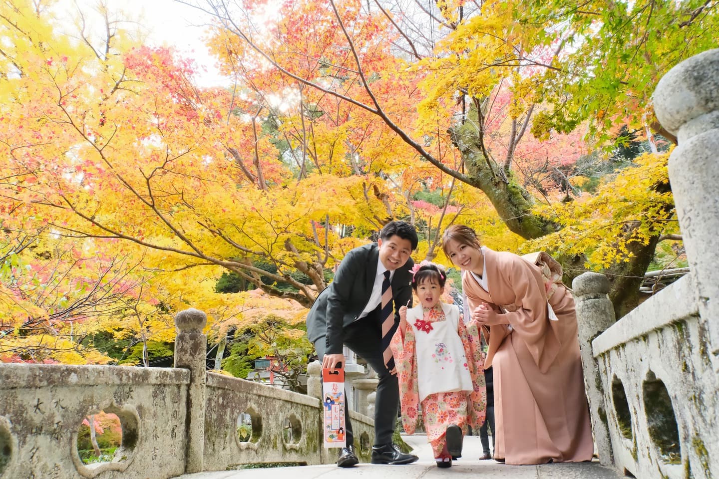 朝護孫子寺での七五三写真