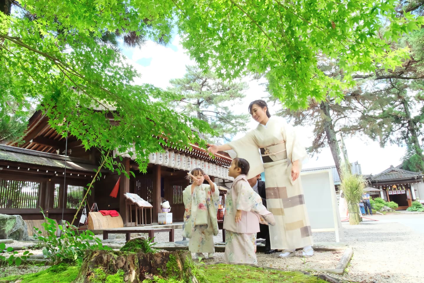 神社で七五三の撮影をした写真