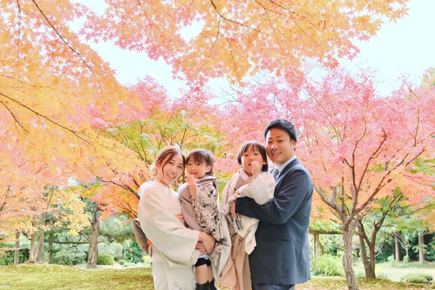 京都の城南宮で七五三をした写真