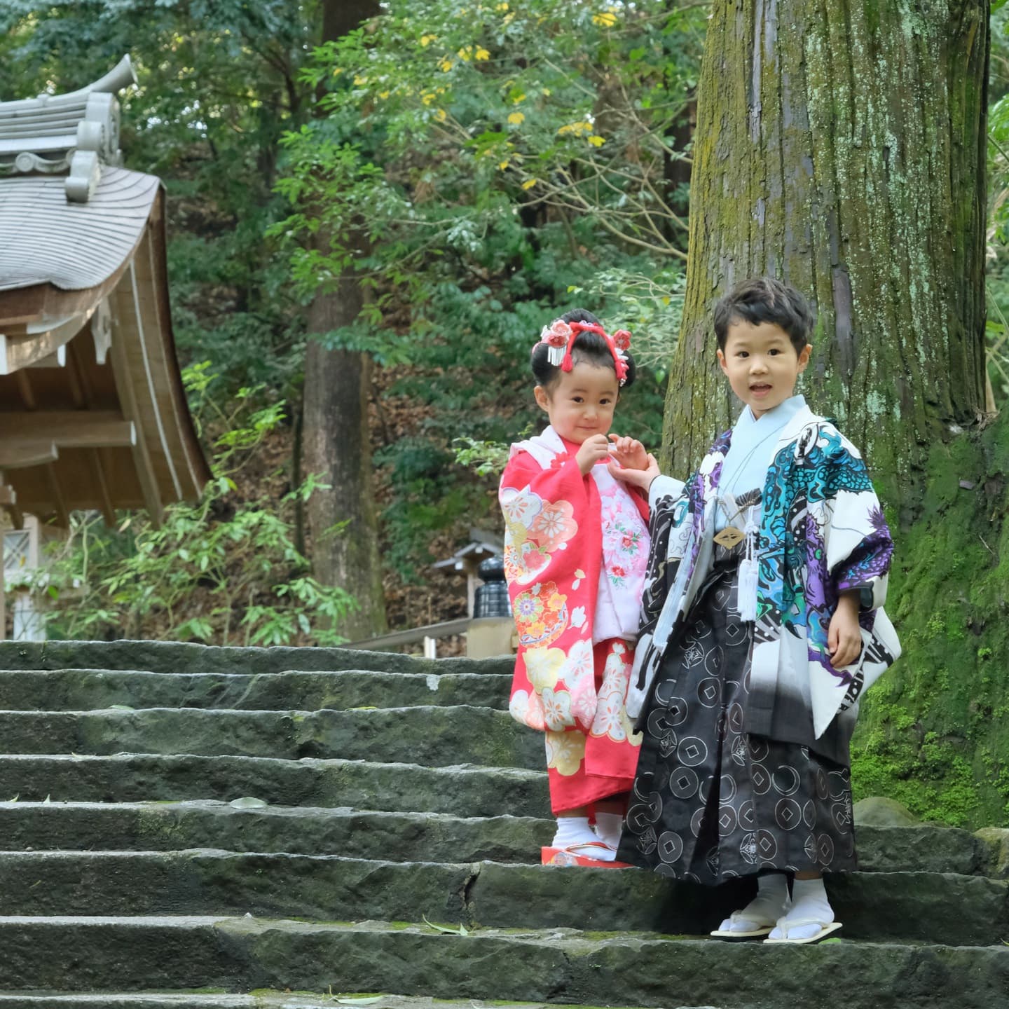 奈良の大神神社で七五三参りをした写真