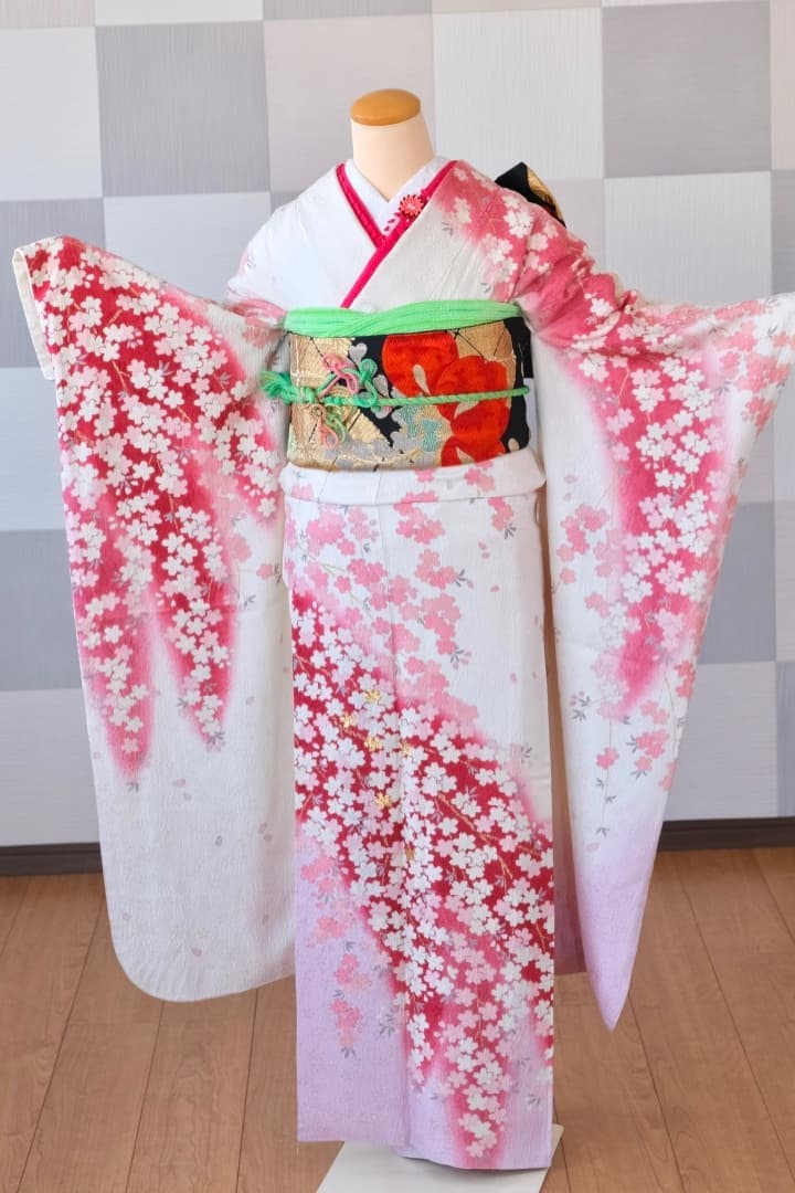 結婚式振袖レンタル白ピンク