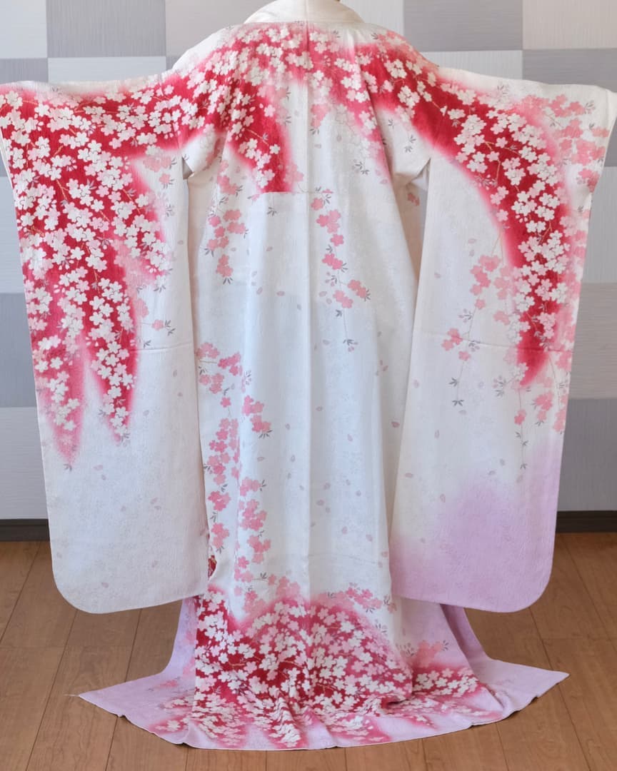 結婚式振袖レンタル白ピンク