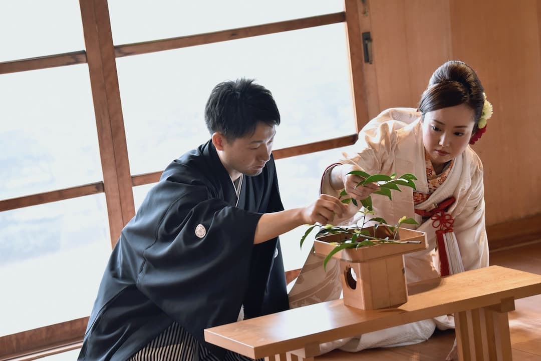 和装での結婚式の写真