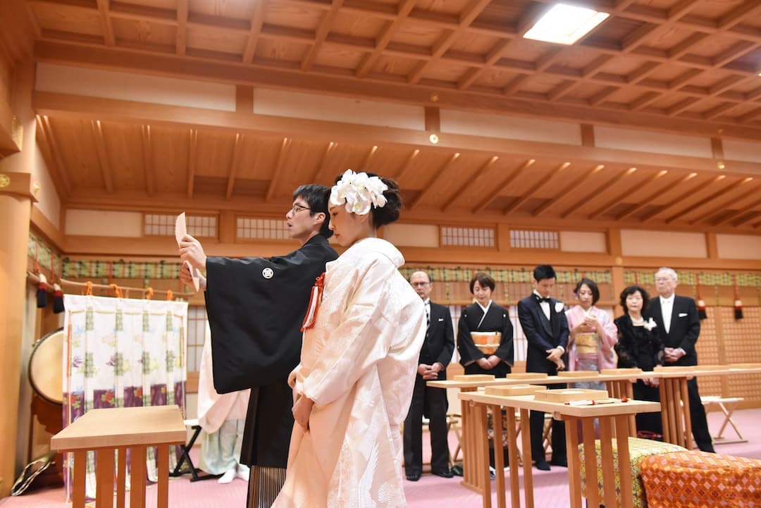 和装での結婚式の写真