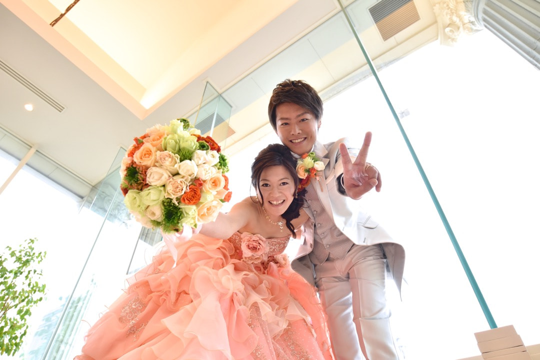 結婚式での新郎新婦
